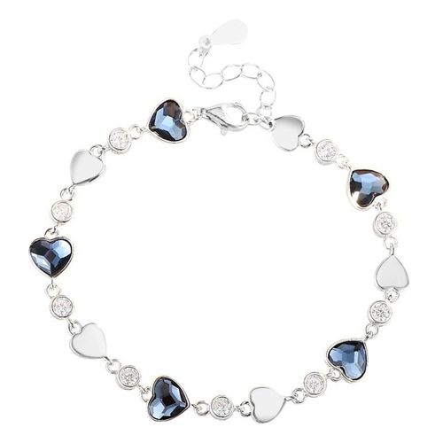 Vòng Đeo Tay LiLi Jewelry Heart Of The Sea Đính Đá CZ Lili_427425 Màu Bạc Xanh