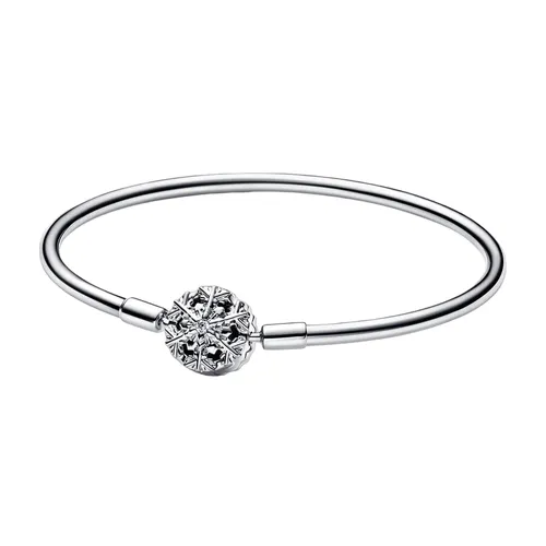 Vòng Đeo Tay Pandora Moments Sparkling Snowflake Clasp Bangle Màu Bạc Size 21