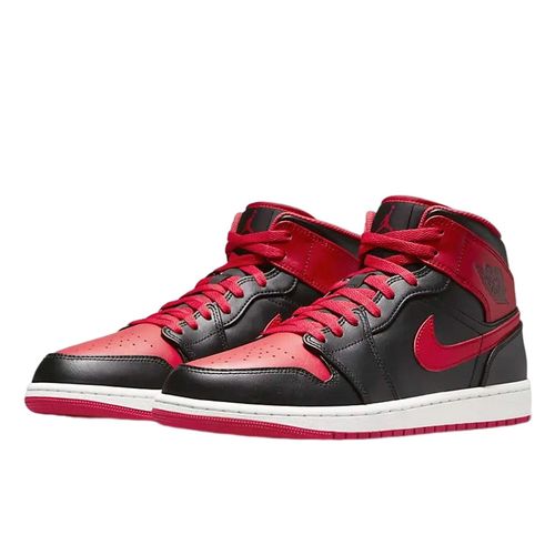 Giày Thể Thao Nike Air Jordan 1 Mid Alternate Bred Flame Red DQ8426-060 Màu Đen Đỏ Size 45