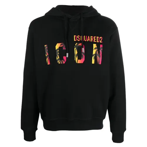 Thời trang DSquared2 Áo Hoodie - Áo Hoodie Dsquared2 Logo Icon Sunset S79GU0096 S25516 900 Màu Đen Size L - Vua Hàng Hiệu