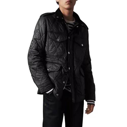 Burberry Nam Áo khoác - Áo Khoác Burberry Black Diamond Quilted Field Jacket 40055171 Màu Đen - Vua Hàng Hiệu