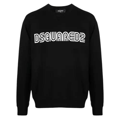 Áo Nỉ Dsquared2 Black Logo Printed S71GU0563 S25030 900 Màu Đen Size L