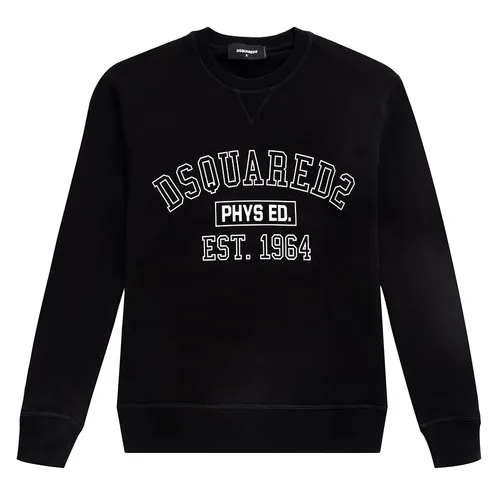 Áo Nỉ Dsquared2 Cool Slim-Fit Phys Ed. Sweatshirt S71GU0555 S25516 900 Màu Đen Size M