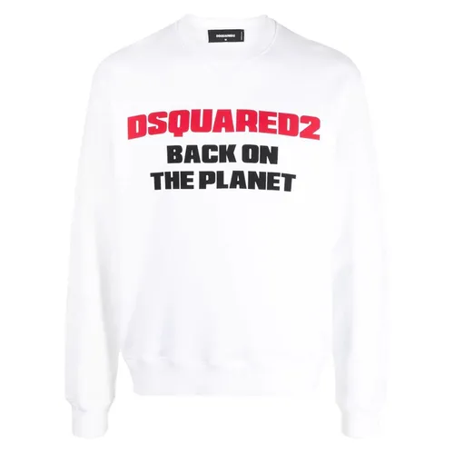 Áo Nỉ Dsquared2 White Back On The Planet Printed Sweatshirt S71GU0554 S25516 100 Màu Trắng Size M
