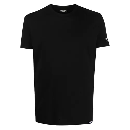 Áo Phông Dsquared2 Black Crewneck With Logo Patch D9M204470001 Màu Đen Size S
