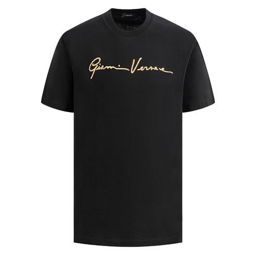Áo Phông Versace Gianni Signature Gold Embroidered Black 1006217 1A04235 2B130 Màu Đen Size M-1