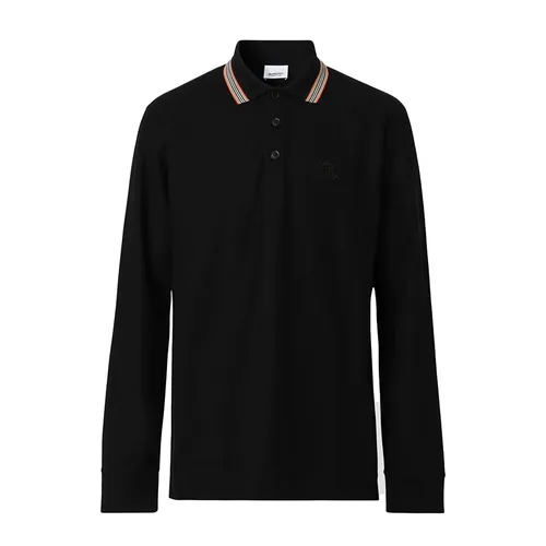 Áo Polo Burberry Icon Stripe Long Sleeve - 8060267 Màu Đen Size XL