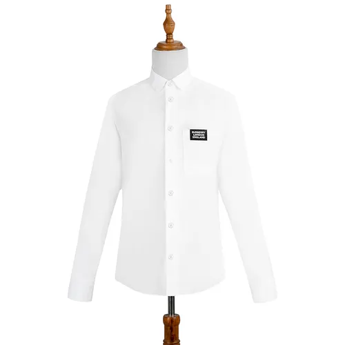 Áo Sơ Mi Burberry Logo Detail Stretch Cotton Poplin Shirt 8021794 Màu Trắng Size M