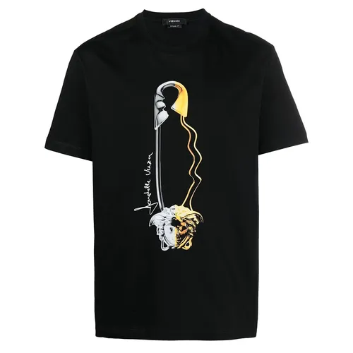 Áo Thun Versace Printed T-Shirt 10084901A060692B510 Màu Đen Size L