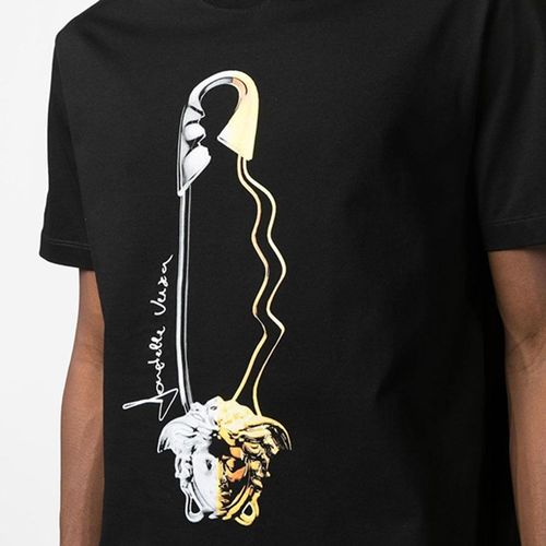 Áo Thun Versace Printed T-Shirt 10084901A060692B510 Màu Đen Size M-2