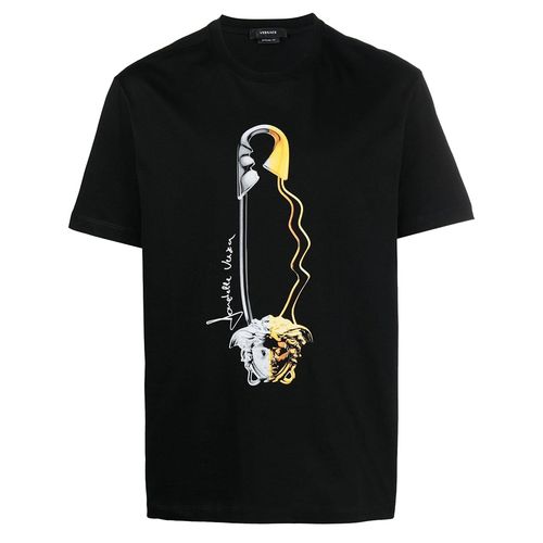 Áo Thun Versace Printed T-Shirt 10084901A060692B510 Màu Đen Size XS