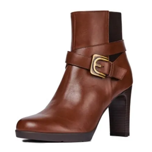 Boots Nữ Geox D ANNYA H.E SMO.LEA Màu Nâu Size 37