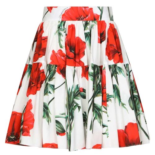 Chân Váy Dolce & Gabbana Poppy-Print Poplin Miniskirt F4CB1THS5M5HA3QG Phối Màu Size 38