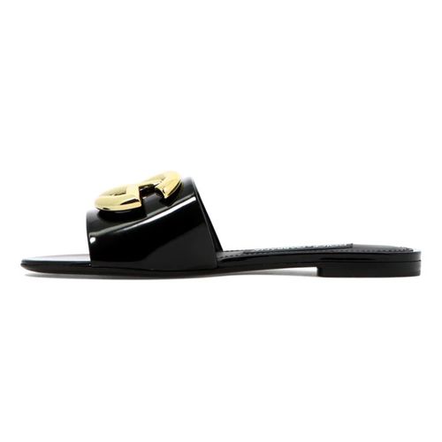 Dép Dolce & Gabbana Dg Logo Leather Slides CQ0455A103780999 Màu Đen Vàng