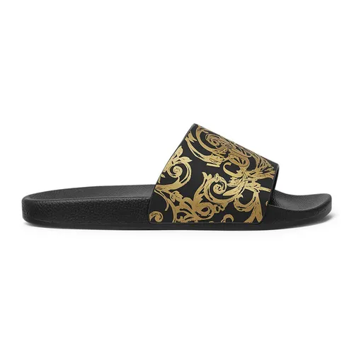Dép Versace Jeans Couture Slide 74YA3SQ4 ZS365 G89 Màu Đen Vàng Size 42