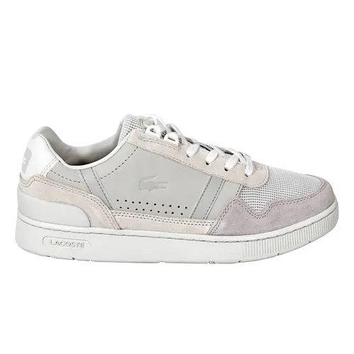 Giày Thể Thao Lacoste T-Clip Leather Suede Trainers Màu Trắng Size 40.5