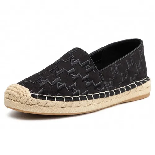 Giày Cói Slip On Karl Lagerfeld Espadryle Black Canvas Màu Đen Size 38