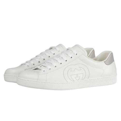 Giày Gucci Men's Ace Sneaker With Interlocking  Màu Trắng