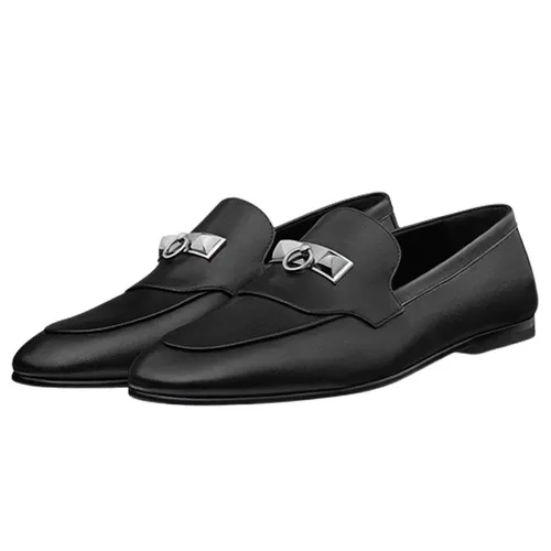 Giày Lười Hermès Blaise Loafer Noir Màu Đen Size 42