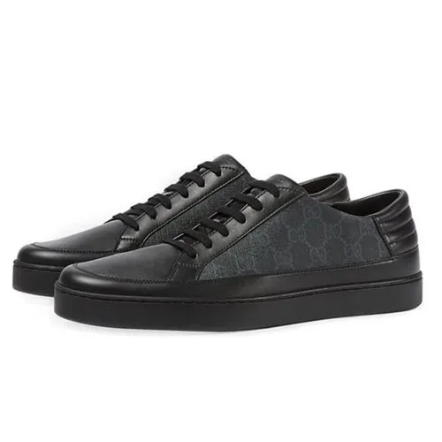Giày Nam Hiện đại, trẻ trung - Giày Sneaker Gucci Men's Ace Leather Màu Đen Cho Nam Size 40.5 - Vua Hàng Hiệu