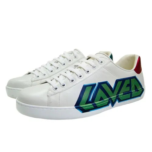 Giày Thể Thao Gucci Men's Ace Sneakers With Loved Print 548758 A38V0 9062 Màu Trắng