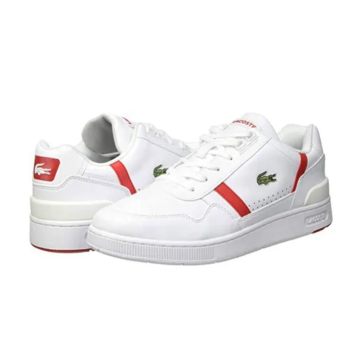 Giày Thể Thao Lacoste T-Clip 0721 Màu Trắng Đỏ Size 44
