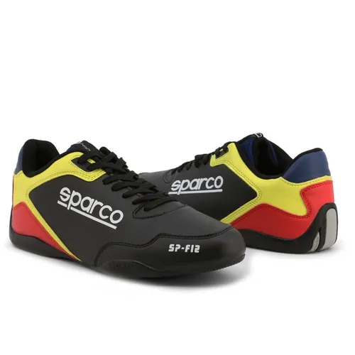 Giày Sparco Đen Giày thể thao Ý - Giày Thể Thao Nam Sparco SP-F12_BLK-RED-YLW-FLUO Màu Đen Size 42 - Vua Hàng Hiệu