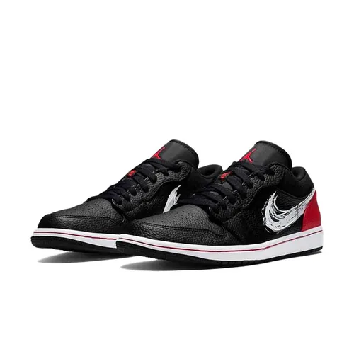 Giày Thể Thao Nike Air Jordan 1 Low Joins The “Brushstroke Swoosh” Màu Đen