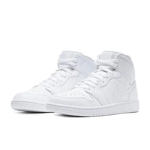 Giày Thể Thao Nike Jordan 1 Mid All White Màu Trắng