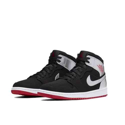 Giày Thể Thao Nike Jordan 1 Mid Black Silver Màu Đen Size 36 - Giày - Vua Hàng Hiệu