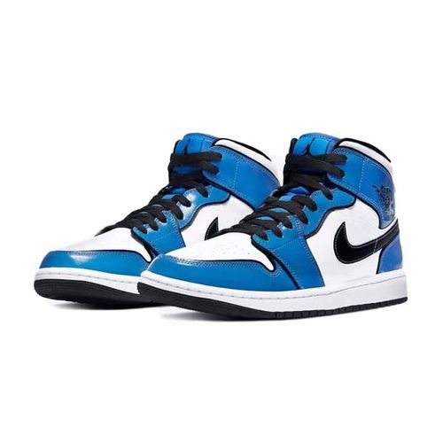 Giày Thể Thao Nike Jordan 1 Mid Signal Blue Màu Xanh Size 41