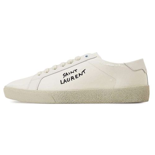 Giày Thể Thao Nam Yves Saint Laurent YSL Court Classic SL/06 Embroidered Sneakers Màu Trắng Size 36