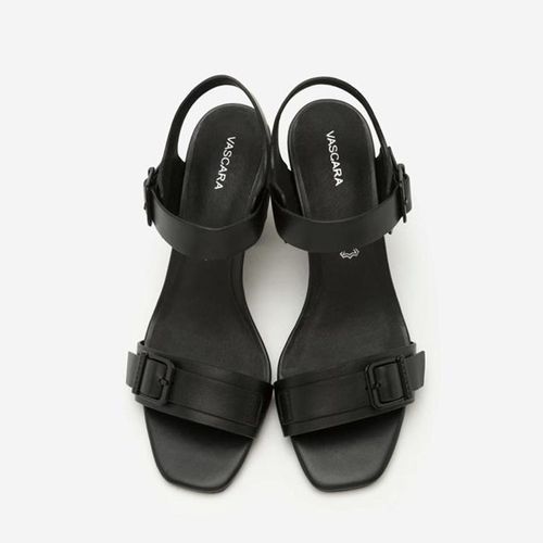 Giày Vascara Sandal Quai Ngang Phối Khóa - Màu Đen-3