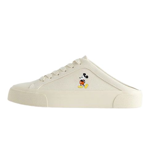 Giày Zara Hở Gót In Hình Chuột Mickey - Disney Màu Trắng Sữa Size 38-1