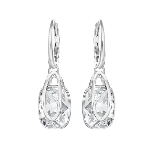 Khuyên Tai Swarovski Holding Drop Earringswhite, Rhodium Plated 5528487 Màu Bạc
