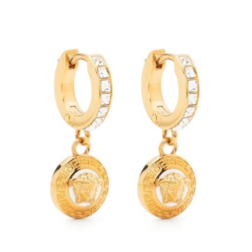 Khuyên Tai Versace Hoop Earrings With Medusa Embellishment 10061241A041954J040 Màu Vàng Gold