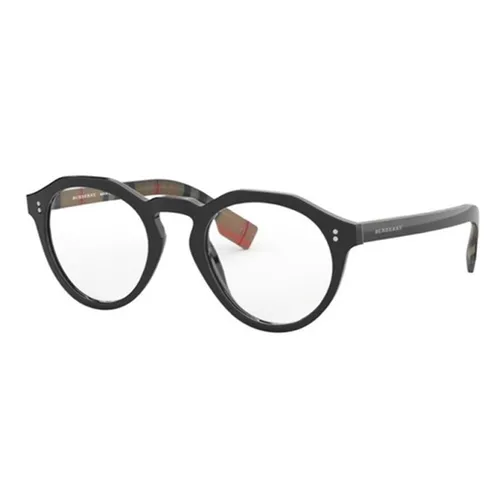 Kính Mắt Cận Burberry Nova Check Black Front Round Eyeglasses - Kính mắt - Vua Hàng Hiệu