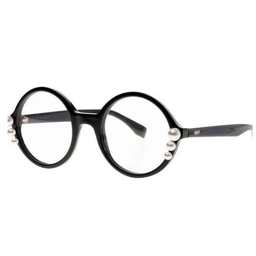 Kính Mắt Cận Fendi Black Ff 0298 Round Optical With Pearl Trim Sunglasses-1