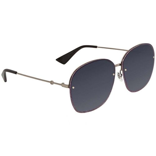 Kính Mát Gucci Blue Grey Gradient Oval Sunglasses GG0228S 004 63-1