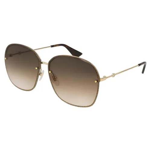 Kính Mát Gucci Brown Gradient Oval Sunglasses GG0228S 003 63