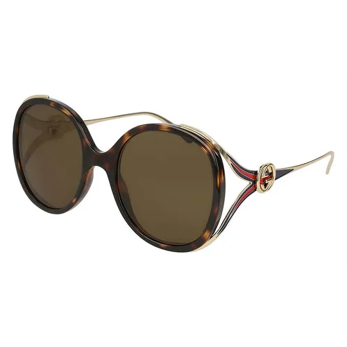 Kính Mát Gucci Brown Round Sunglasses GG0226S 002 56