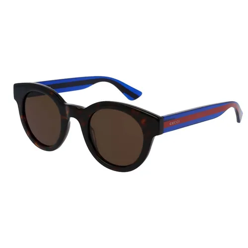 Kính Mát Gucci Dark Havana Round Sunglasses GG0002S-004 46