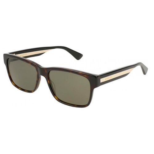 Kính Mát Gucci Green Rectangular Tri-Color Men's Sunglasses GG0340S 008 58