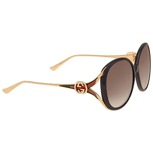 Kính Mát Gucci Grey Gradient Round Sunglasses GG0226SK 001 60