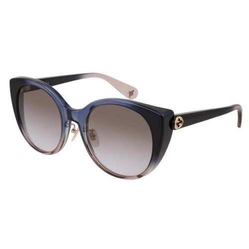 Kính Mát Gucci Injection Blue-Pink Crystal Gradient Cat Eye Ladies Sunglasses GG0369S 004 54