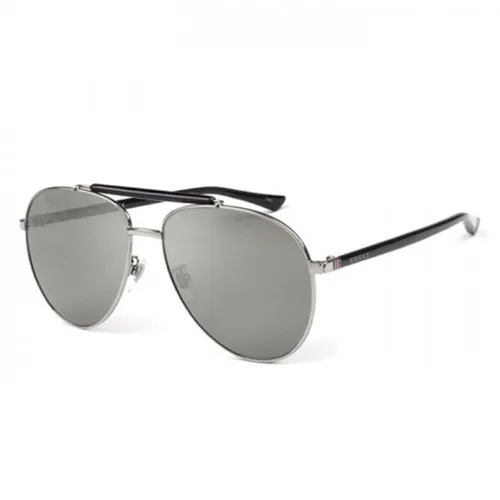 Kính Mát Gucci Silver Aviator Men's Sunglasses GG0014S 001 60