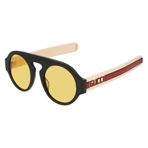 Kính Mát Gucci Yellow Round Unisex Sunglasses GG0256S 002 51