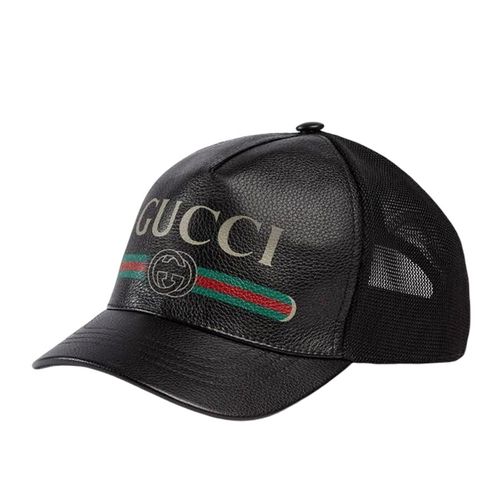 Mũ Gucci Print Gucci Leather Baseball Size M-1