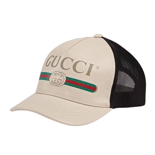 Mũ Gucci Print Leather Baseball Hat Size S-1
