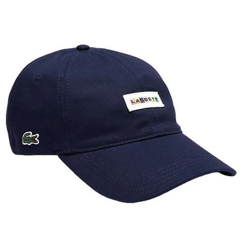Mũ Lacoste Casquette Cotoon Uni Avec Signature Tricolore Bleu Marine Màu Xanh Navy